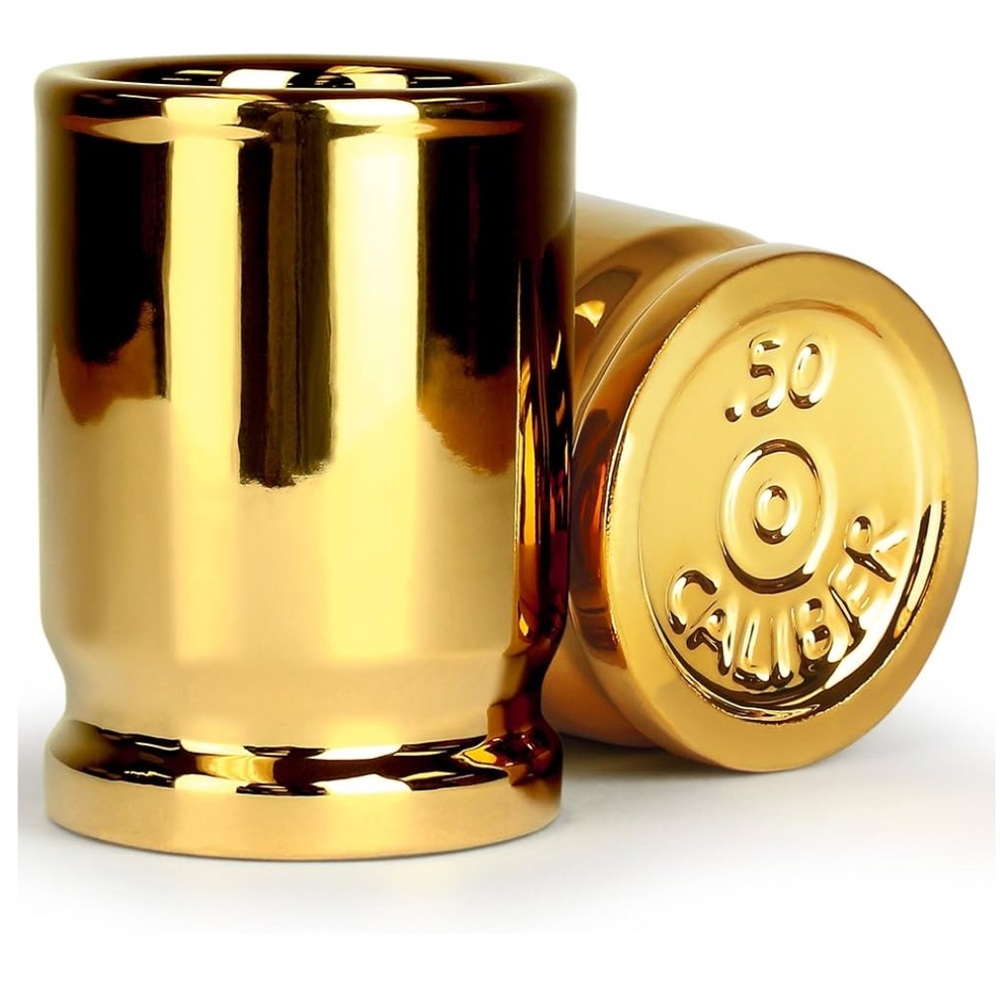 Barbuzzo ORIGINAL 50 CAL SHOT GLASSES, Set of 2 NWT